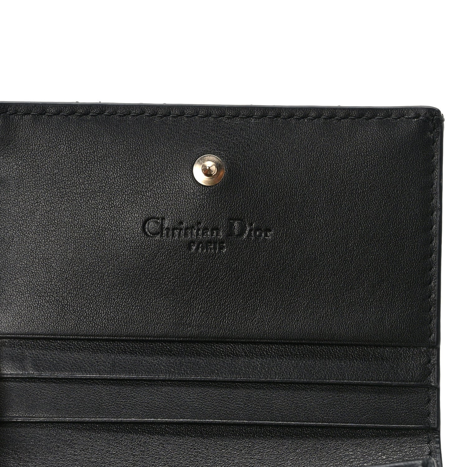 Christian Dior Patent Cannage Mini Lady Dior Gardenia Wallet Black 6 of 9