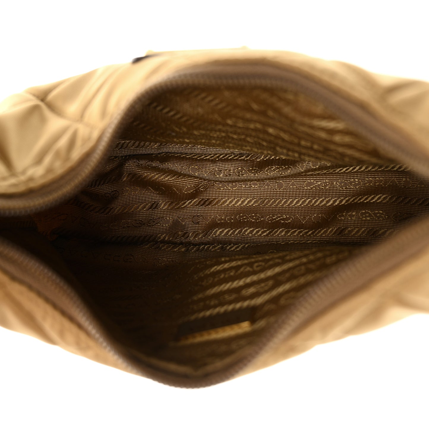 Tessuto Nylon Stitched Shoulder Bag Tobacco