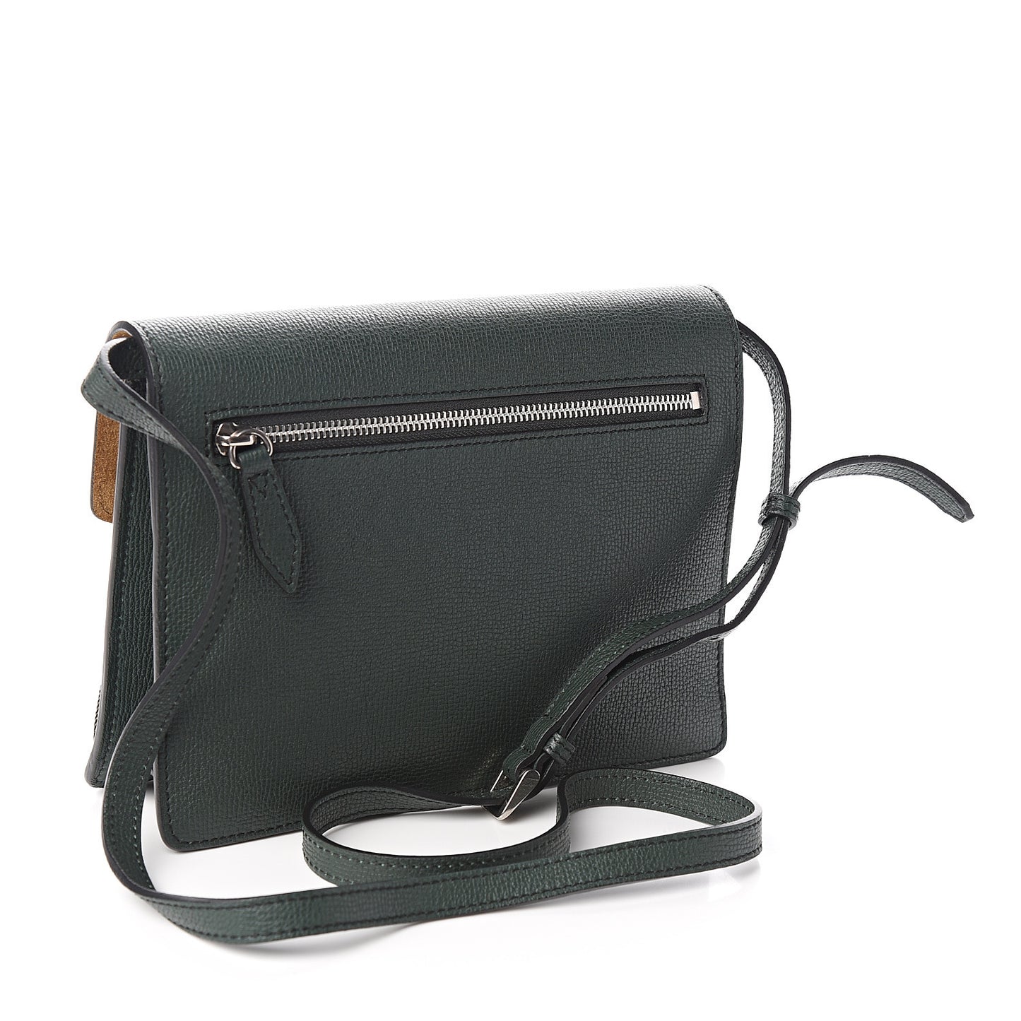 Derby Calfskin House Check Small Macken Crossbody Bag Dark Bottle Green