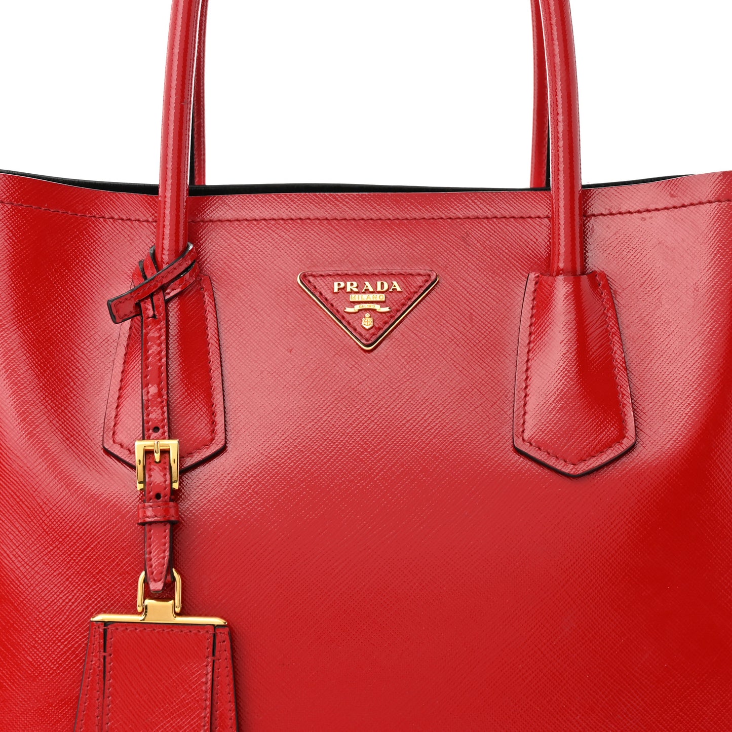 Saffiano Vernice Medium Double Bag Rosso