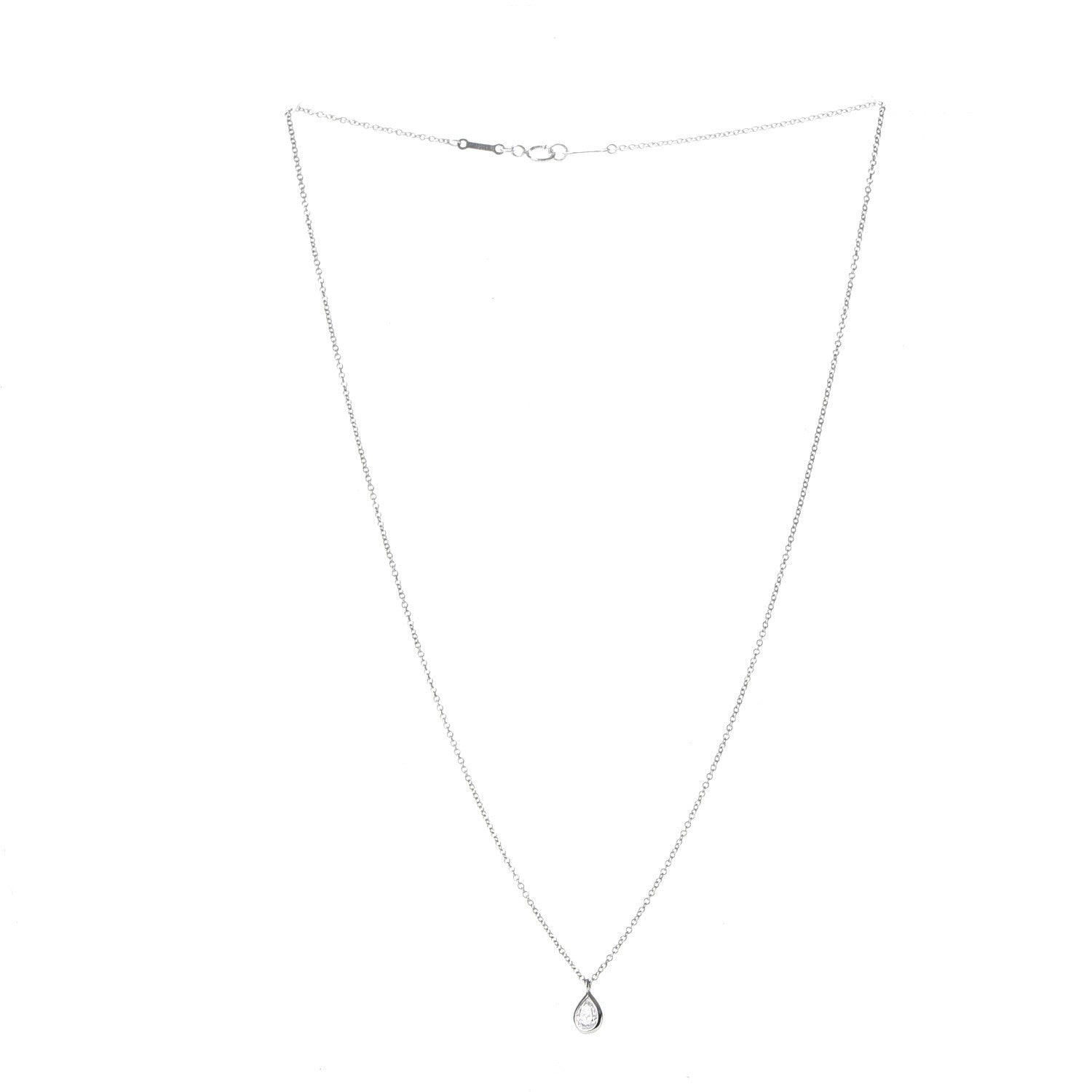 Tiffany Platinum Pear Shape .25ctw Diamonds By The Yard Necklace 3 of 7