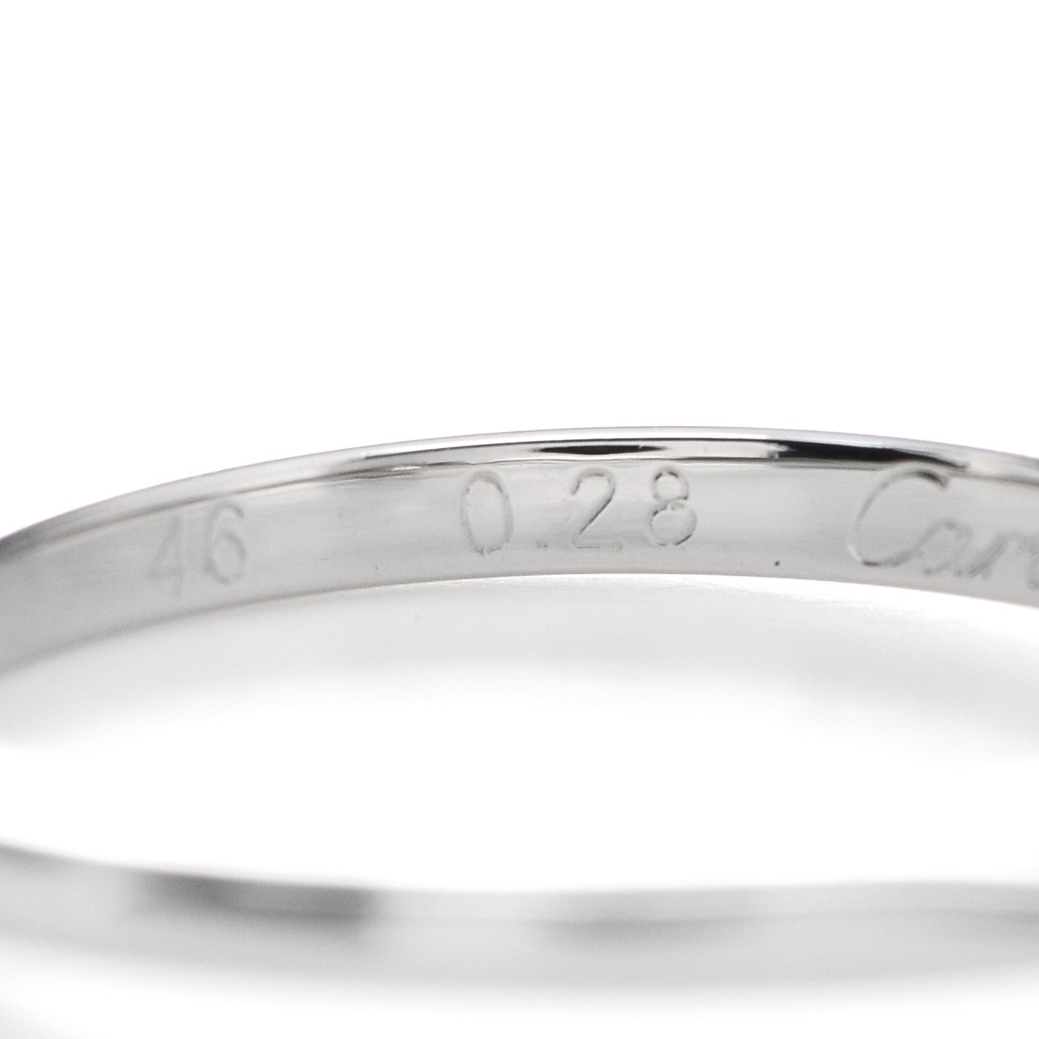 Cartier Platinum Diamond .28ct Solitaire Engagement Ring 46 3.75 7 of 8