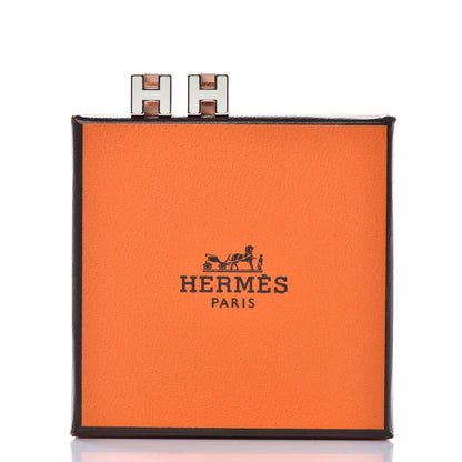 Hermes Rose Gold Plated Cage d'H Earrings White 5 of 5