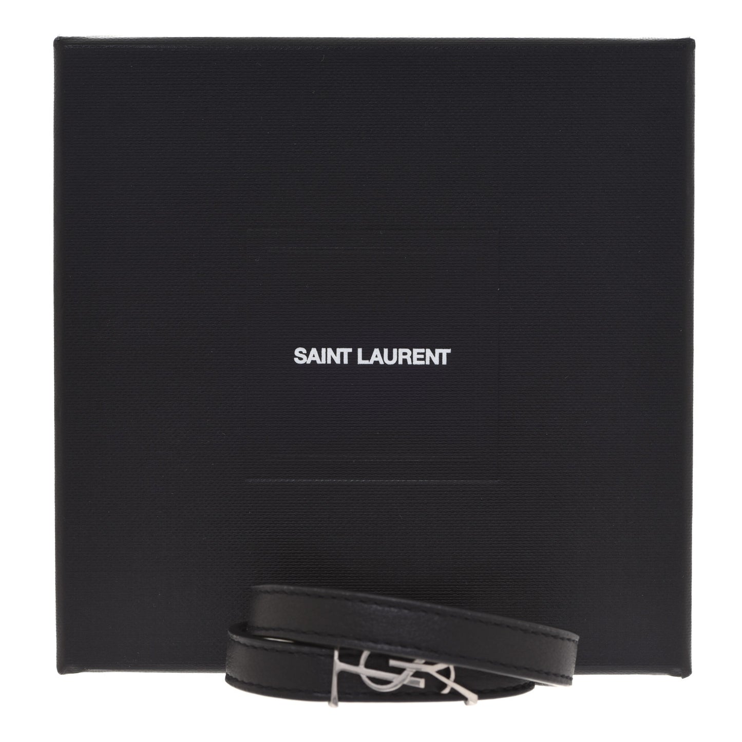 Calfskin Opyum Double Wrap Bracelet M Black