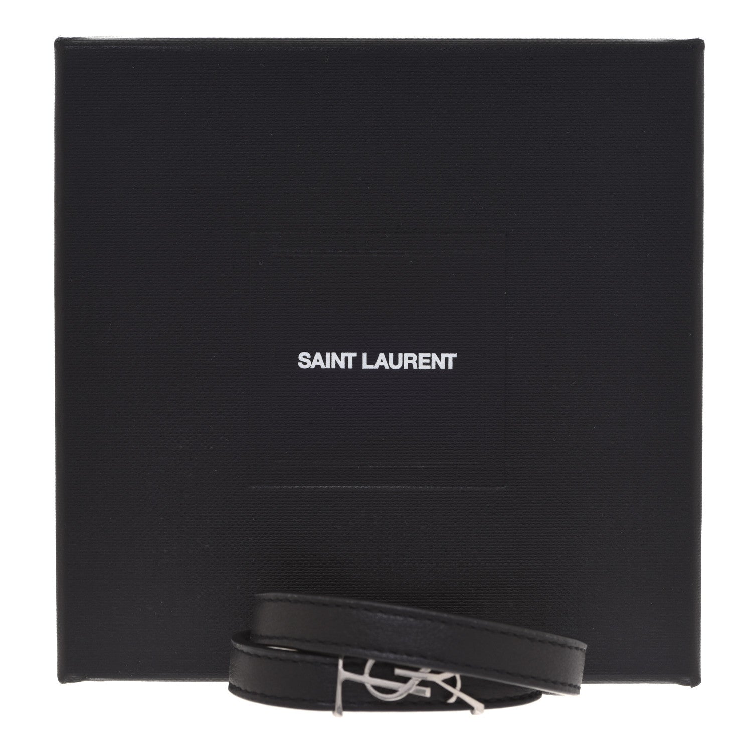 Saint Laurent Calfskin Opyum Double Wrap Bracelet M Black 5 of 5