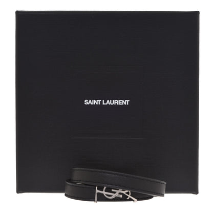 Saint Laurent Calfskin Opyum Double Wrap Bracelet M Black 5 of 5