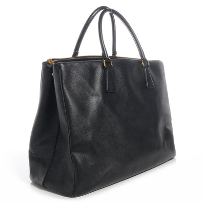 Prada Saffiano Lux Large Double Zip Tote Nero Black 3 of 10