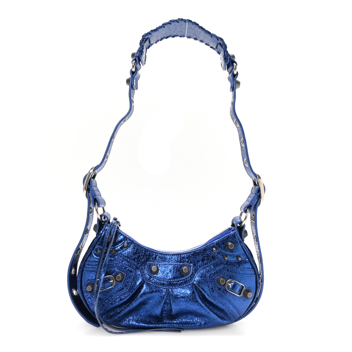 Metallic Arena Agneau Le Cagole Shoulder Bag XS Blue
