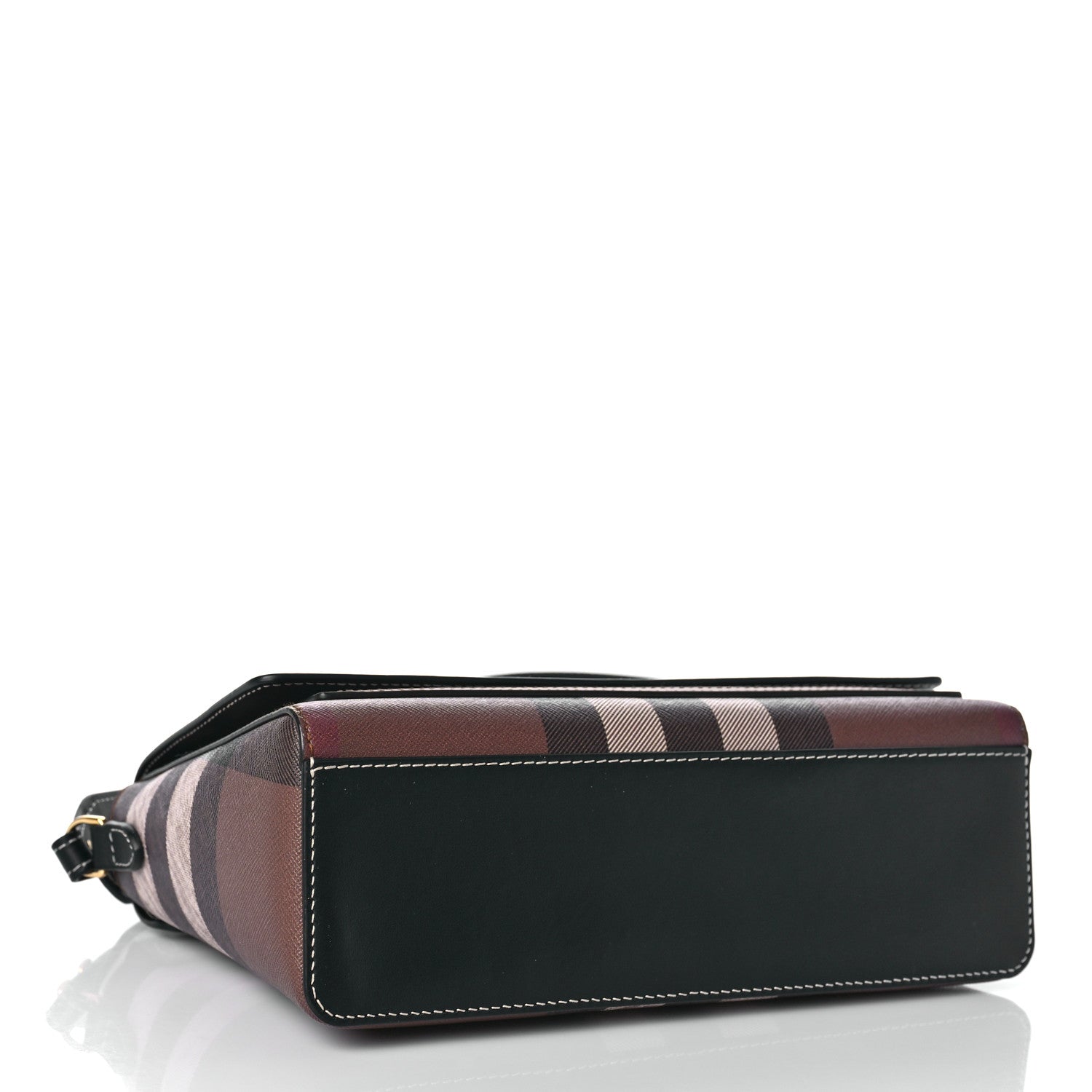 Burberry Calfskin Giant Check E-Canvas Note Crossbody Bag Dark Birch Brown 4 of 8