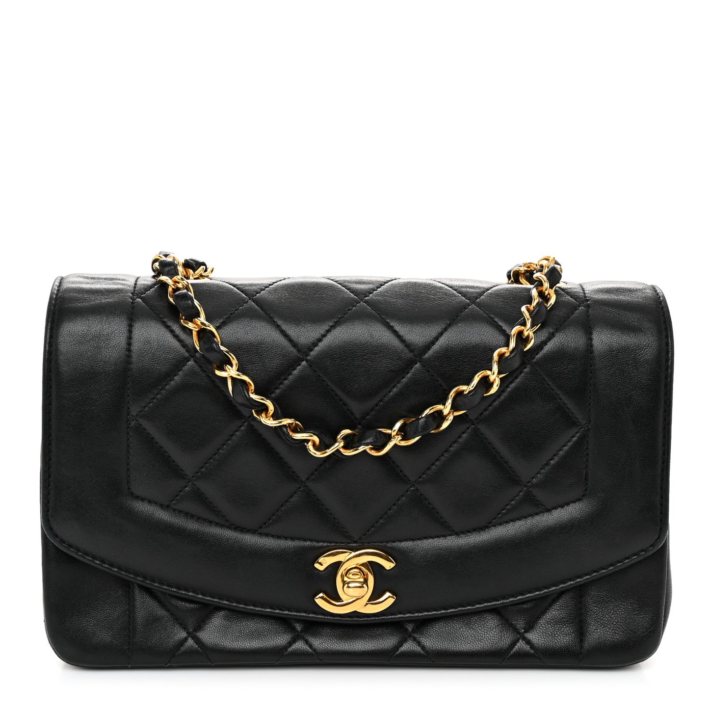 Lambskin Quilted Small Single Flap Black
