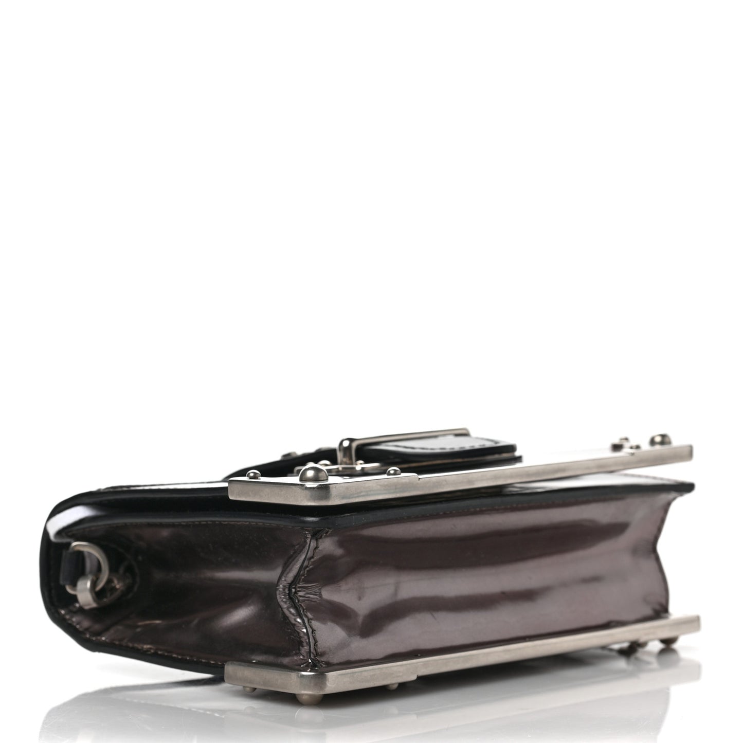 Metallic Vitello Saffiano Cahier Bag Ferro Black