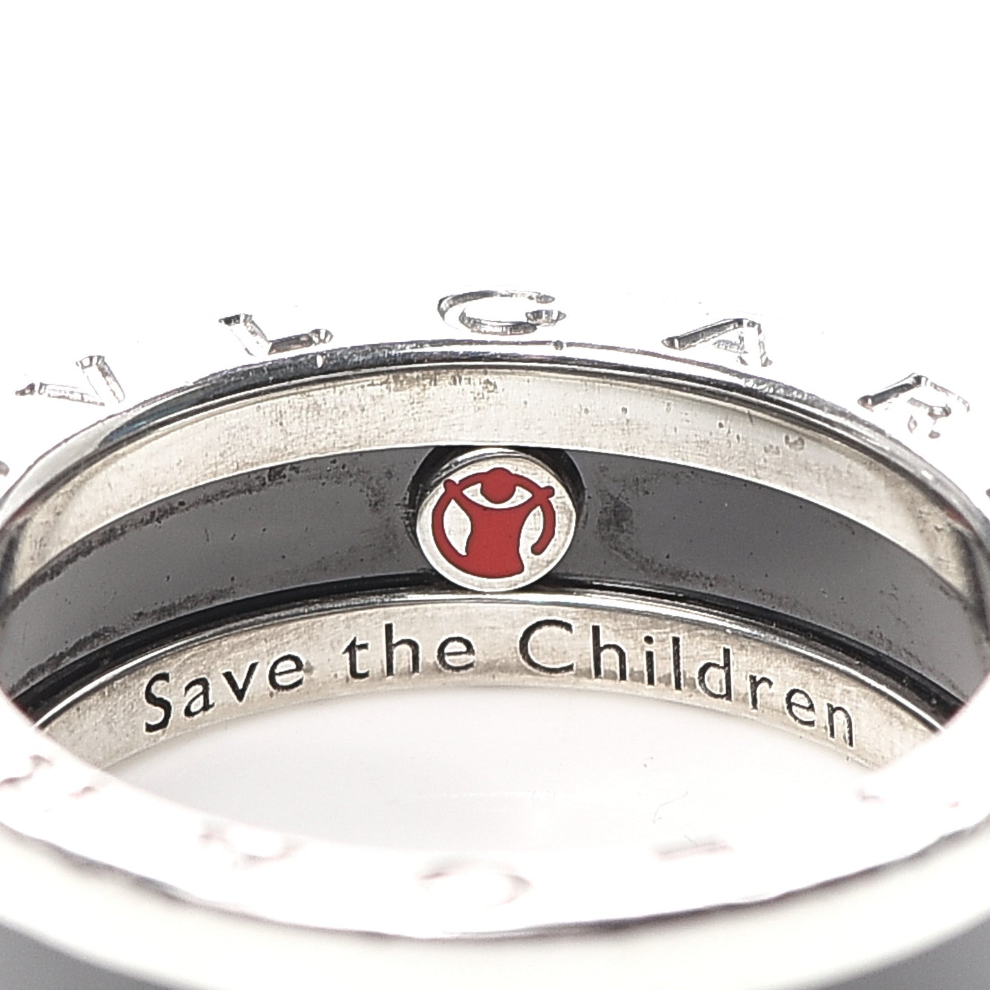 Sterling Silver Ceramic Save The Children One-Band Ring 52 6
