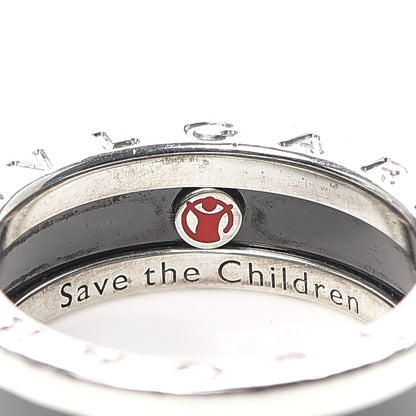 Bulgari Sterling Silver Ceramic Save The Children One-Band Ring 52 6 5 of 7