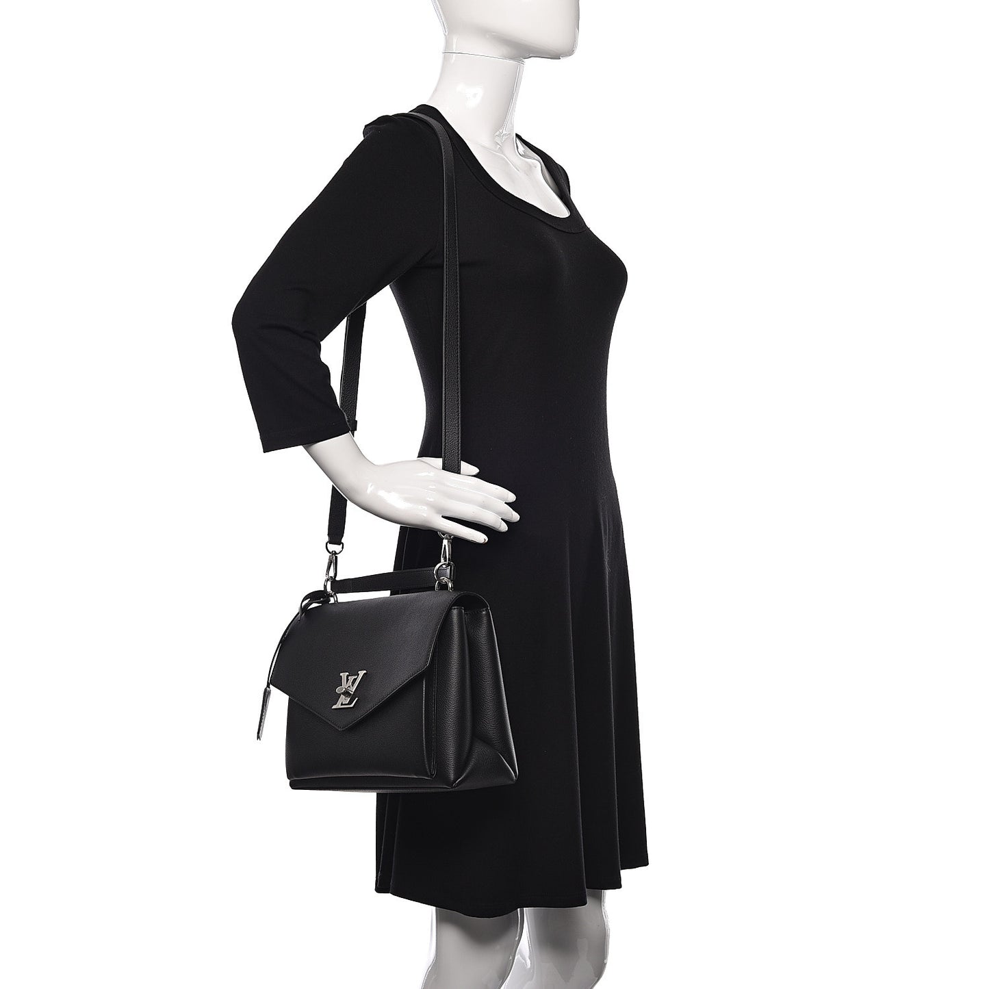 Soft Calfskin My Lockme Top Handle Black