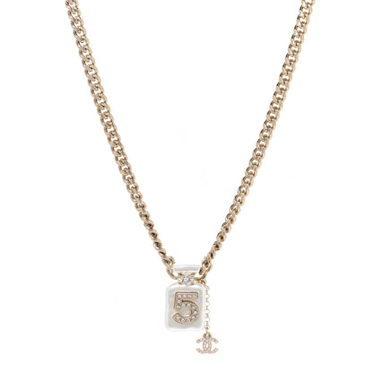 Chanel Resin Crystal CC No 5 Perfume Bottle Necklace 1 of 6