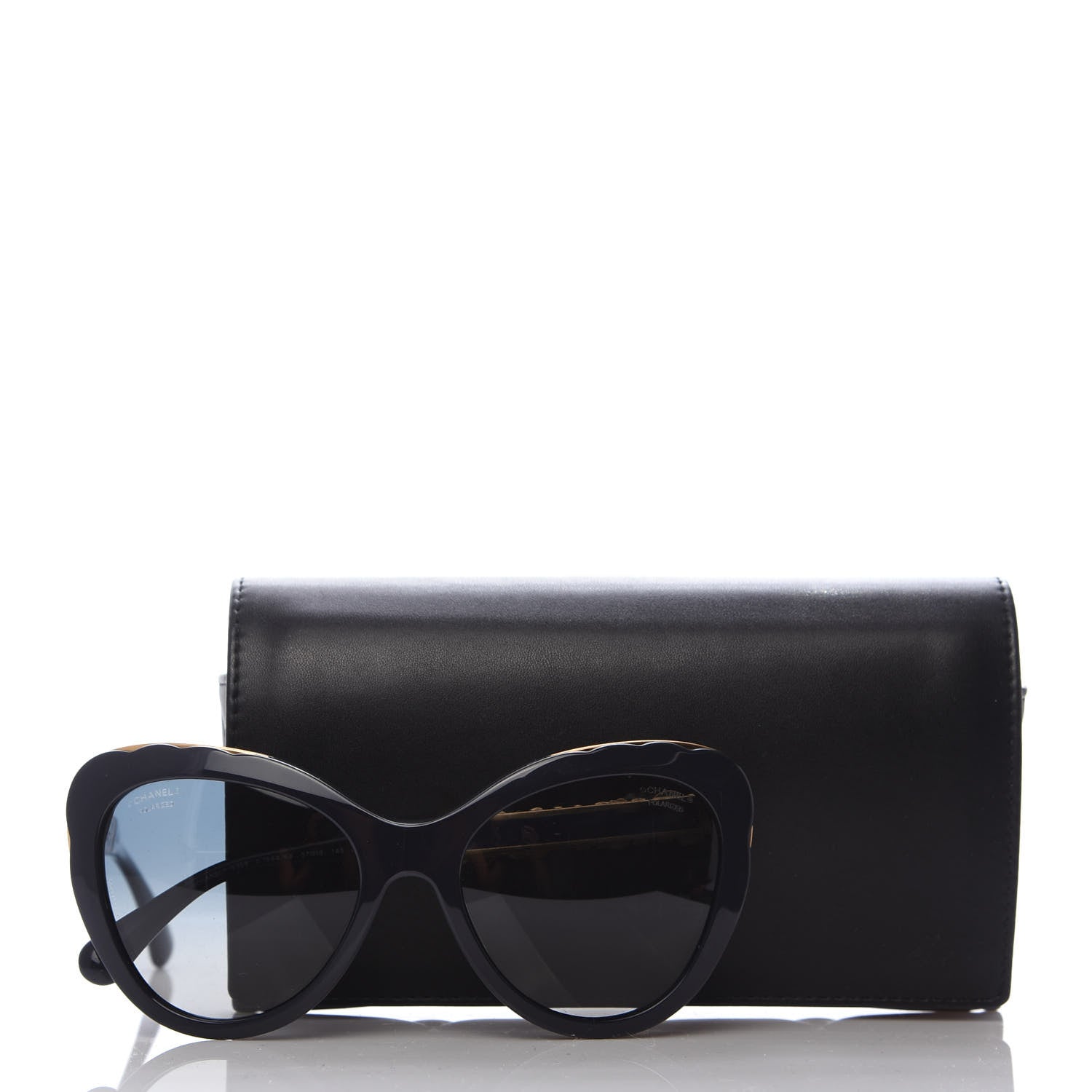 Chanel Acetate Bijou Cat Eye Polarized Sunglasses 5354 Black 8 of 8