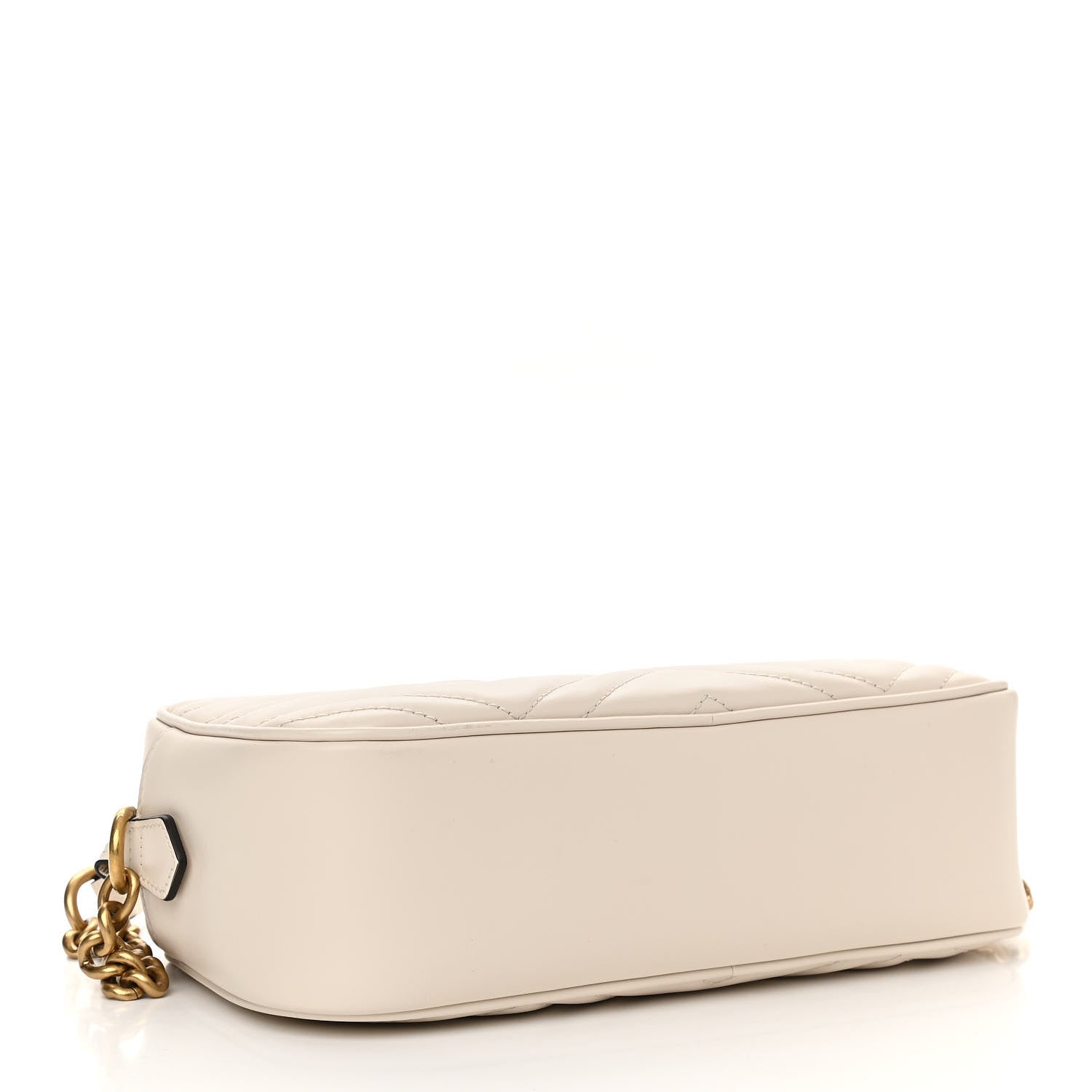Gucci Calfskin Matelasse Small GG Marmont Chain Shoulder Bag White 4 of 10