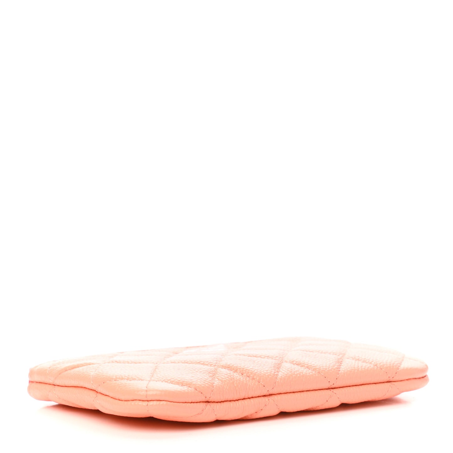 Caviar Quilted Small Cosmetic Case Coral