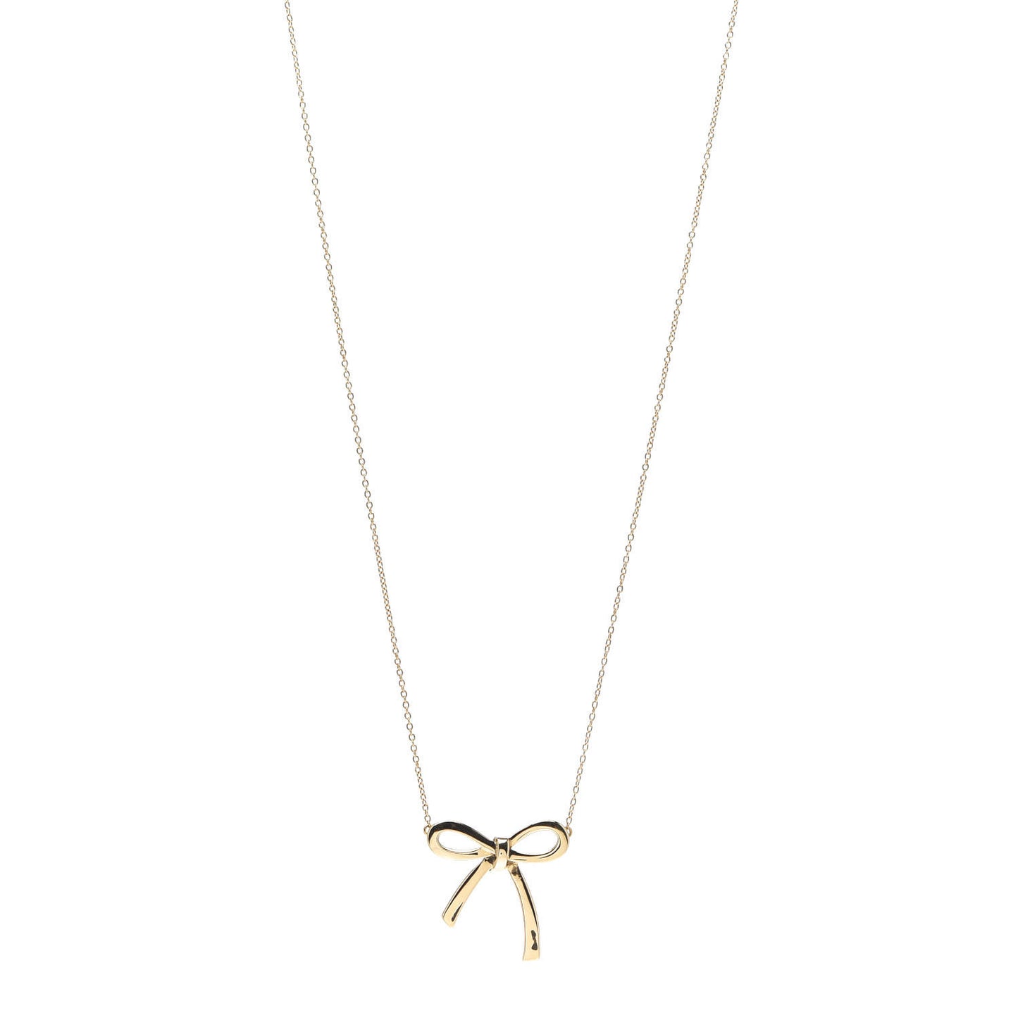 18K Yellow Gold Medium Bow Pendant Necklace