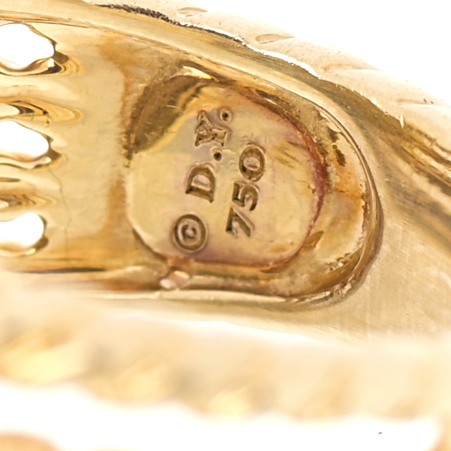 18K Yellow Gold Diamond 16mm Wheaton Ring 54 7