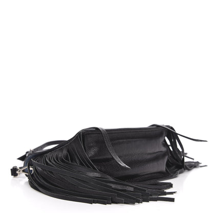 Prada Glace Calf Etiquette Fringe Flap Black Astrale 3 of 11