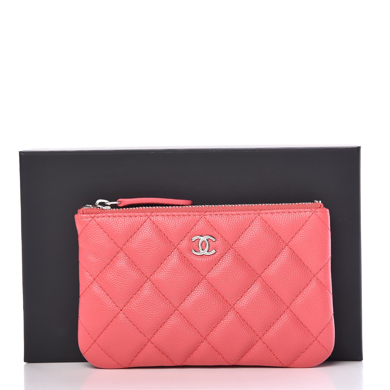 Chanel Caviar Quilted Small Cosmetic Case Dark Pink 10 of 10