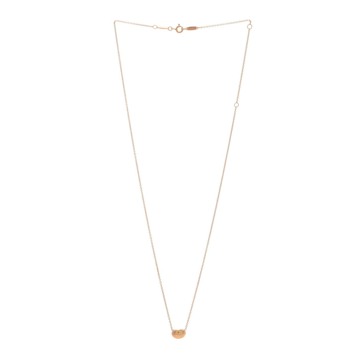 18K Rose Gold 9mm Elsa Peretti Bean Pendant Necklace