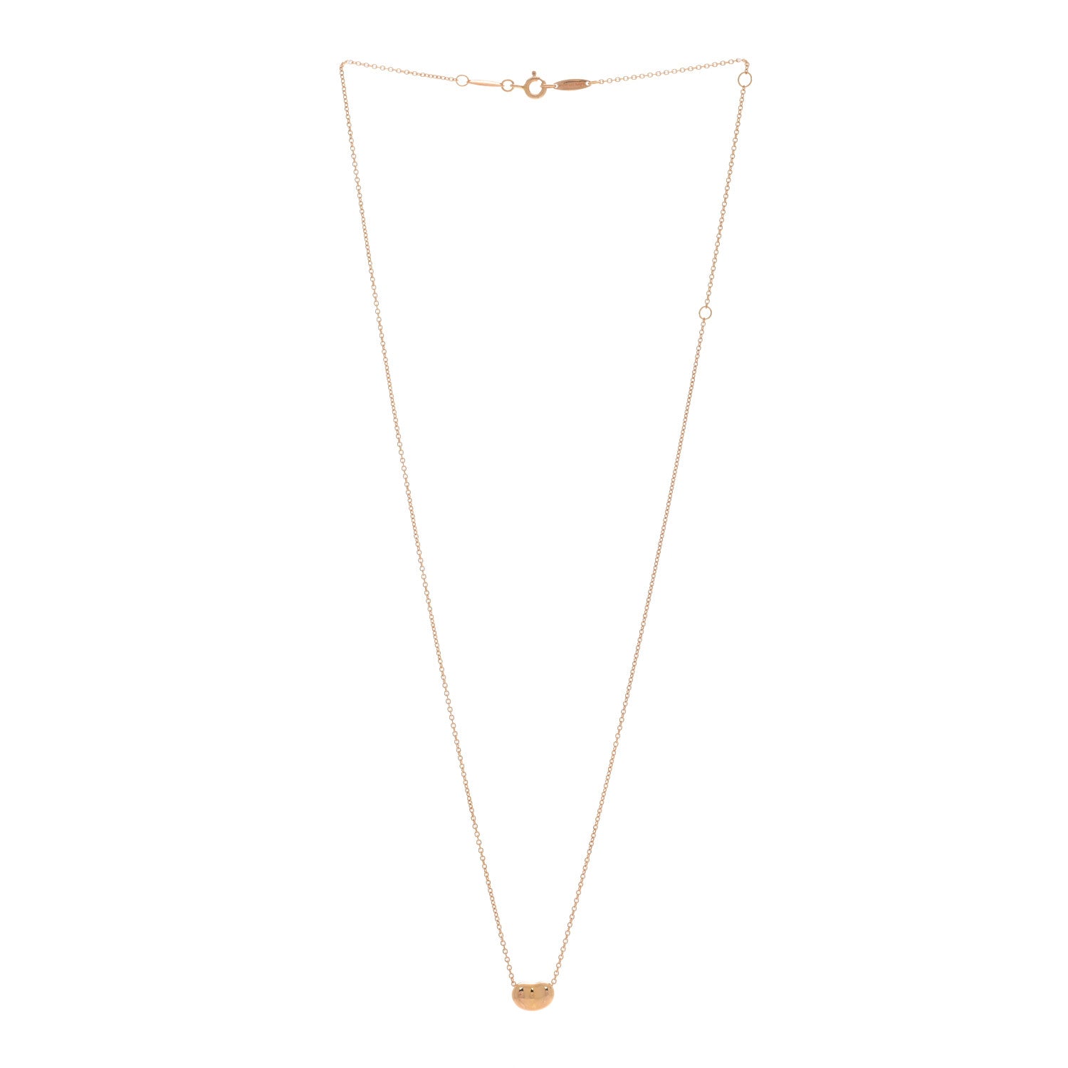 Tiffany 18K Rose Gold 9mm Elsa Peretti Bean Pendant Necklace 3 of 5