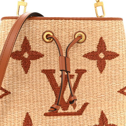 Louis Vuitton Raffia Calfskin Monogram Neonoe MM Tan 7 of 10