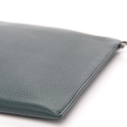 Burberry Grainy Calfskin Edin Zip Pouch Dark Cyan 9 of 9
