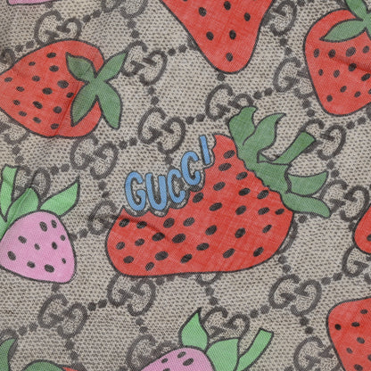 Gucci Modal Silk Monogram Strawberry Square Scarf 2 of 3