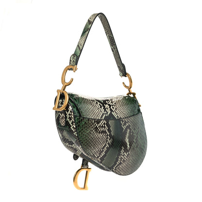 Christian Dior Snakeskin Saddle Bag Green 3 of 8