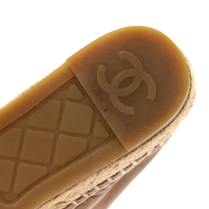 Chanel Lambskin CC Espadrilles 35 Beige Black 10 of 11