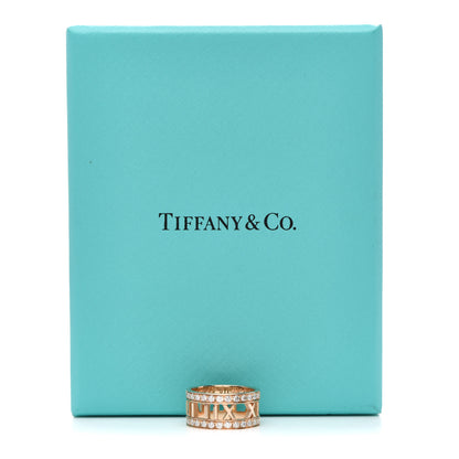 Tiffany 18K Rose Gold Diamond Wide Atlas Open Ring 48 4.5 5 of 5