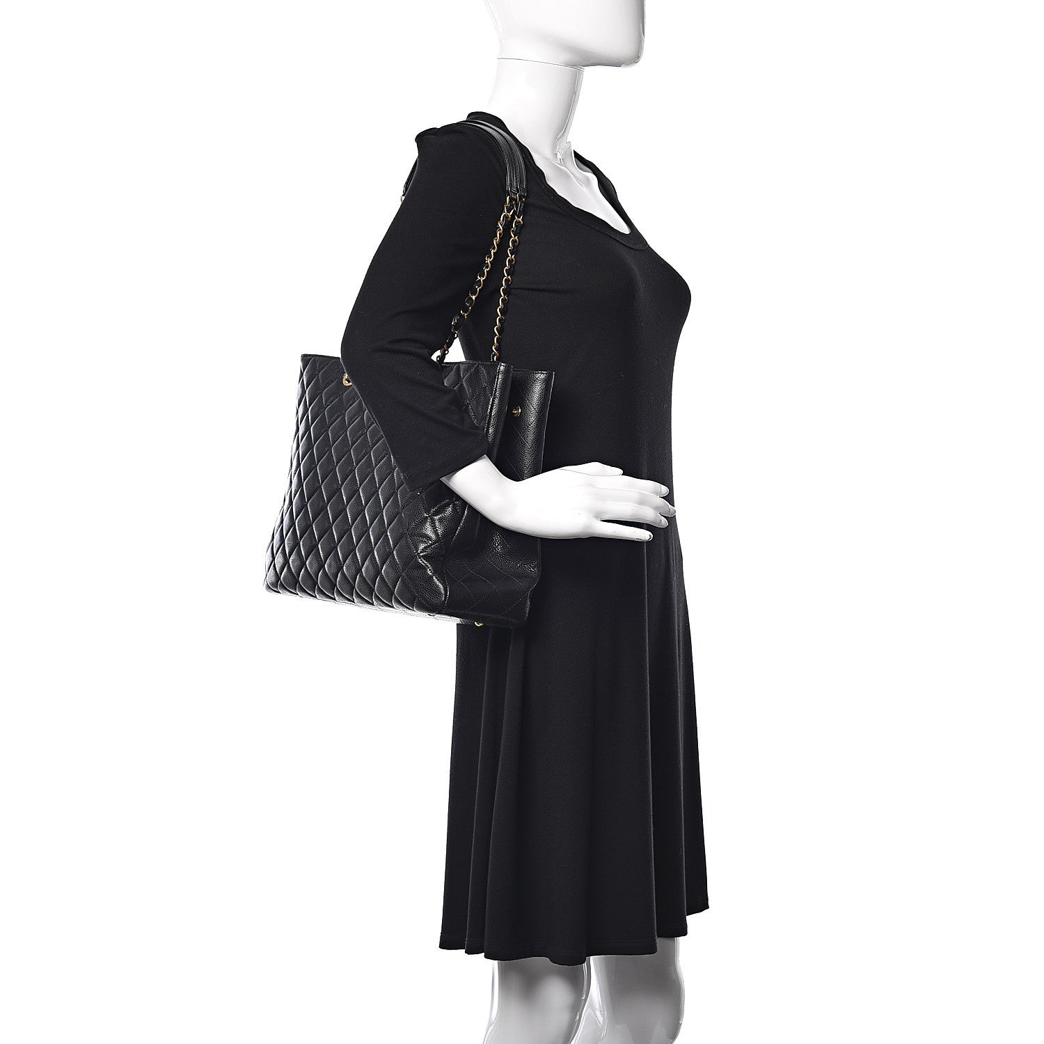 Chanel Caviar Quilted Large Classic Shopping Tote Black 2 of 13