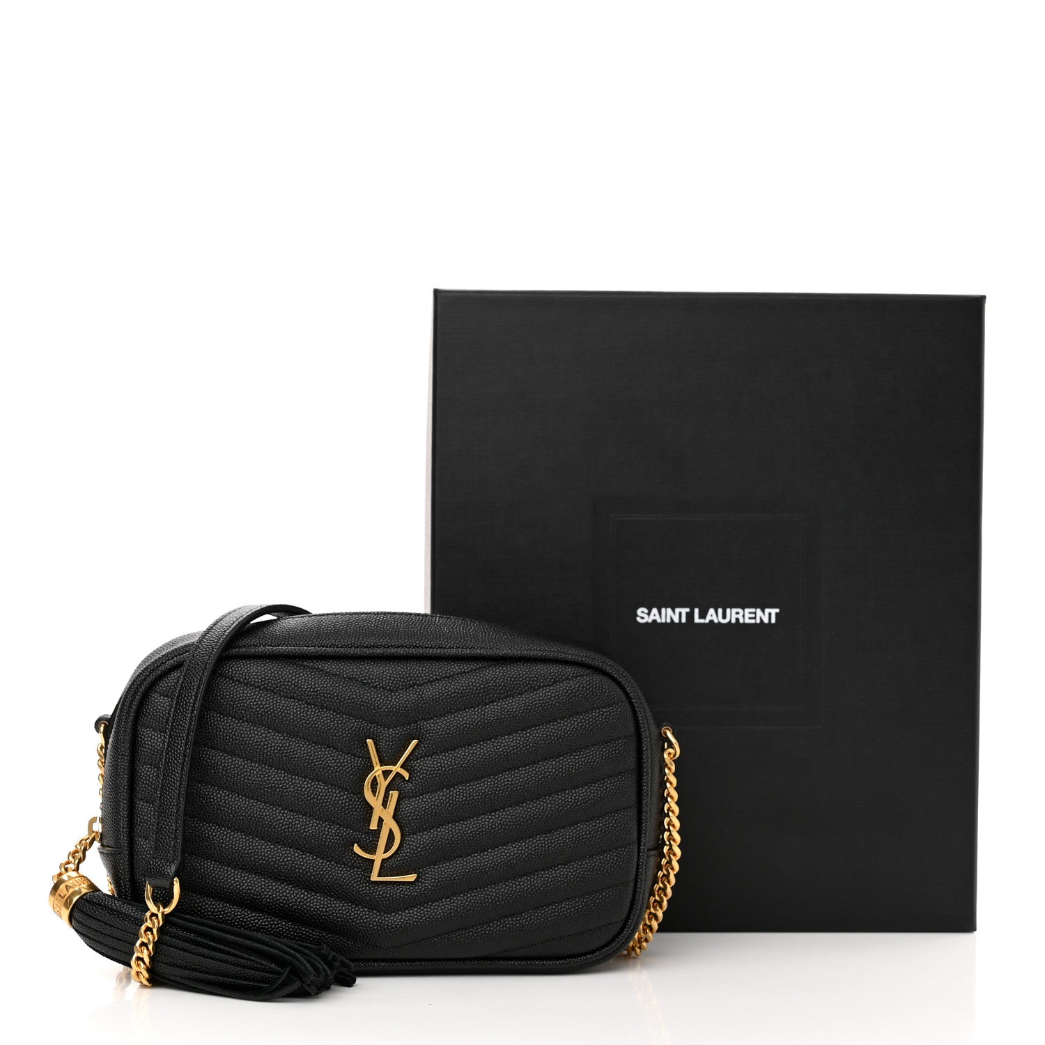 Saint Laurent Grain De Poudre Matelasse Monogram Mini Lou Camera Bag Black 12 of 12
