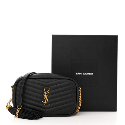 Saint Laurent Grain De Poudre Matelasse Monogram Mini Lou Camera Bag Black 12 of 12