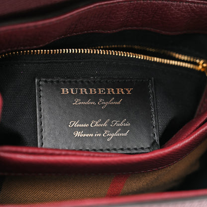 Burberry Derby Calfskin House Check Small Camberley Mahogany Red 6 of 14