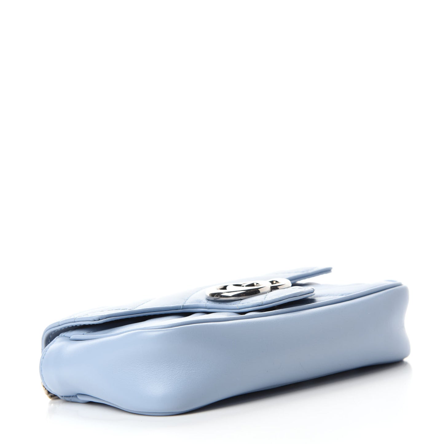 Calfskin Matelasse Super Mini GG Marmont Shoulder Bag Porcelain Light Blue