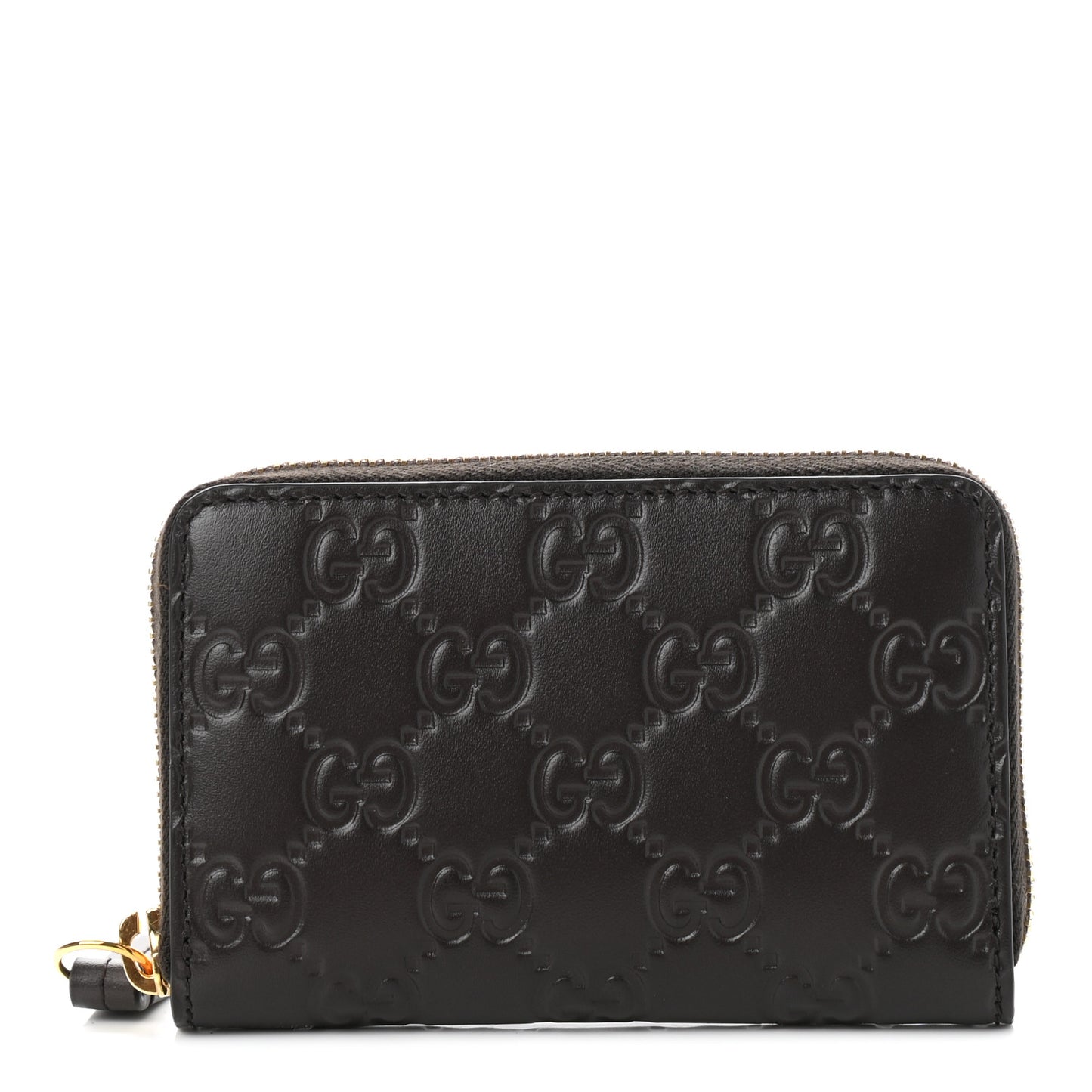 Guccissima Zip Around Card Case Dark Brown