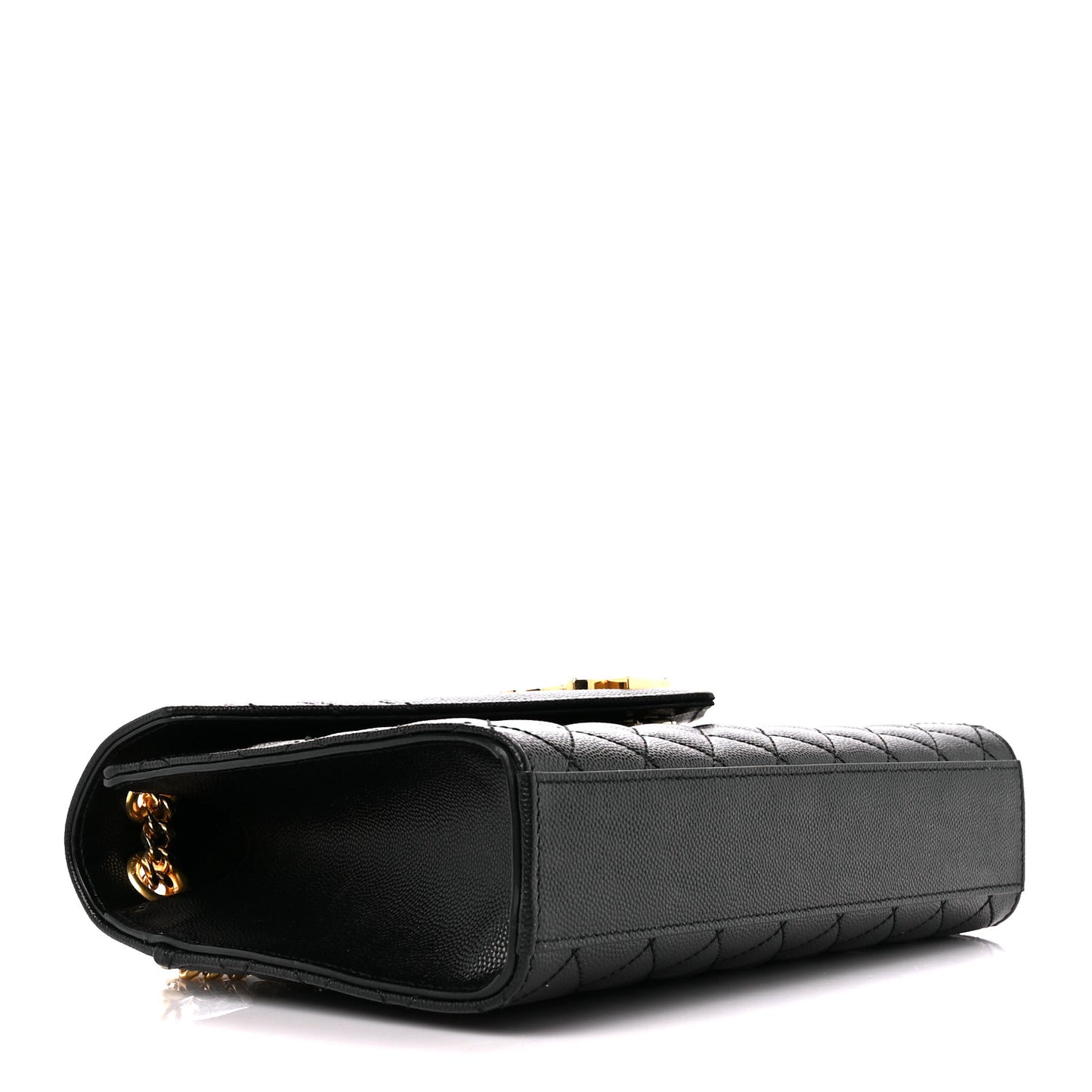 Grain De Poudre Textured Mixed Matelasse Triquilt Medium Monogram Satchel Black