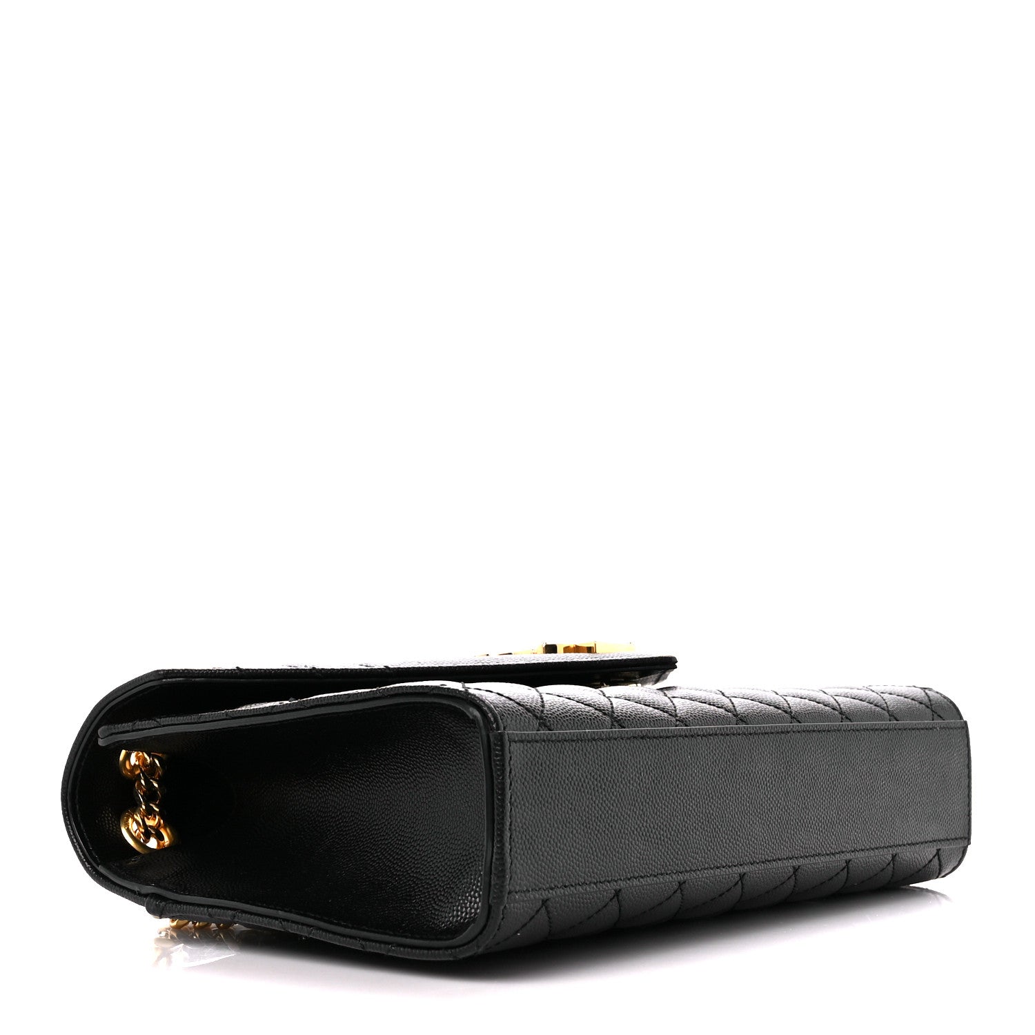 Saint Laurent Grain De Poudre Textured Mixed Matelasse Triquilt Medium Monogram Satchel Black 4 of 11
