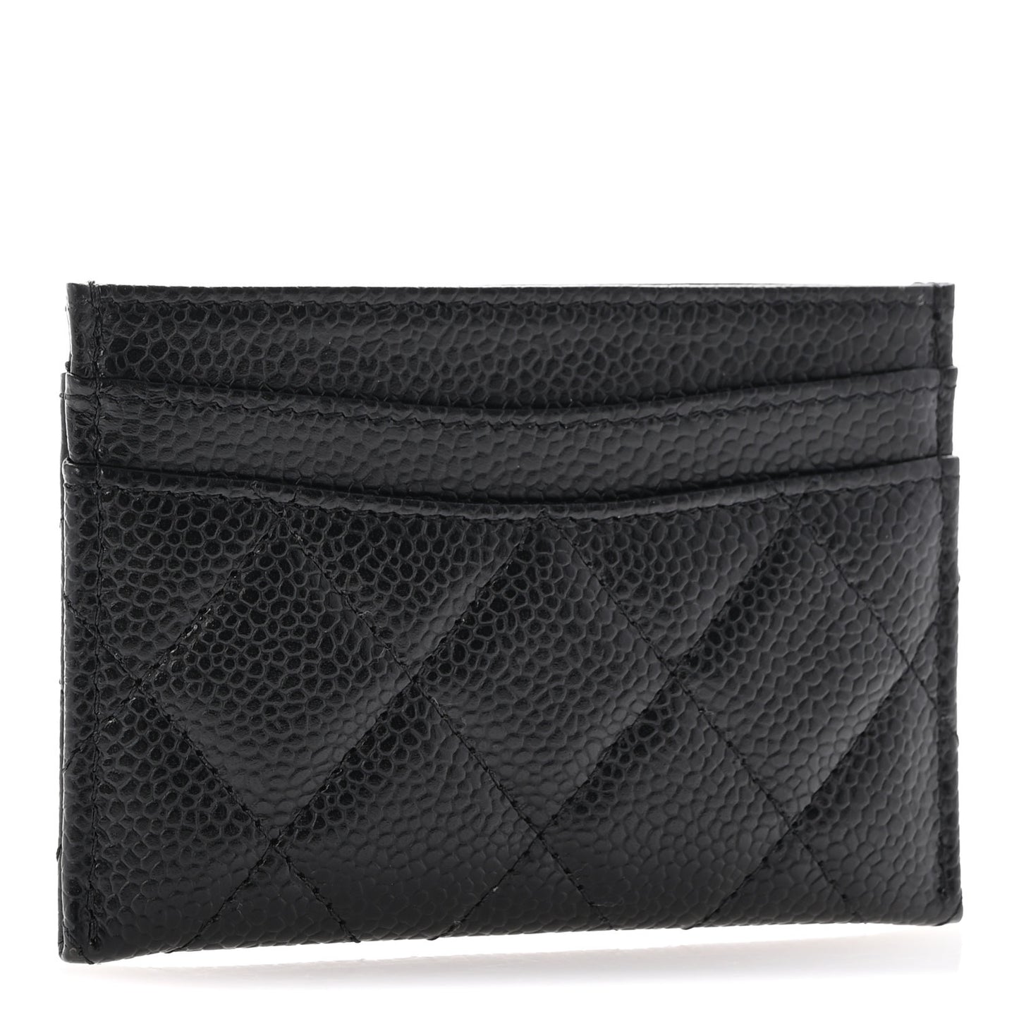 Caviar Quilted Card Holder Black