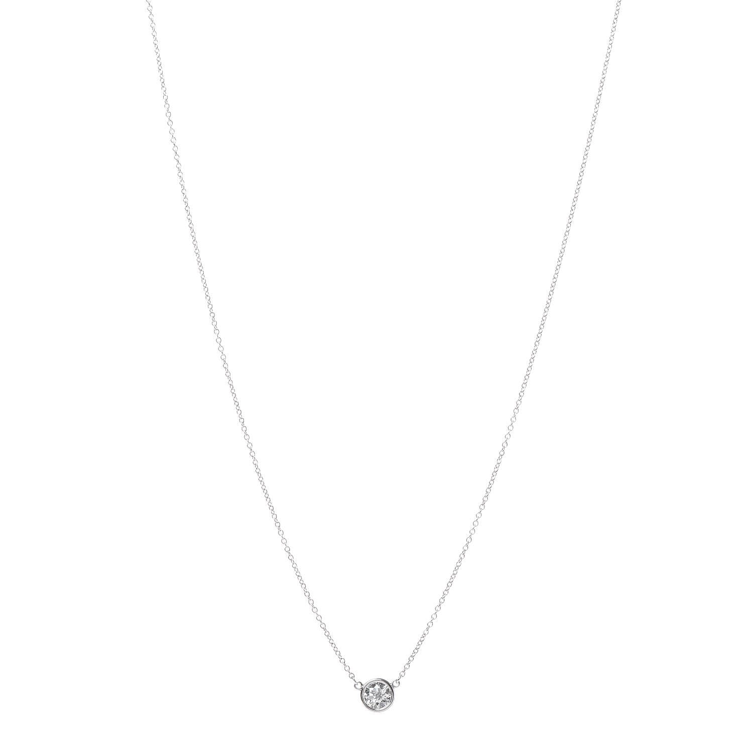 Tiffany Platinum Diamond .43ct Elsa Peretti Diamonds by the Yard Pendant Necklace 1 of 10