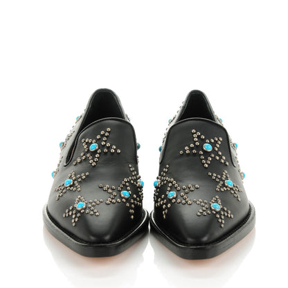 Valentino Garavani Nappa Star Studded Cabochon Loafers 35.5 Black 2 of 7