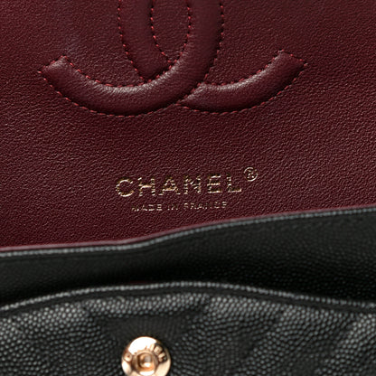 Chanel Caviar Chevron Quilted Medium Double Flap Black 5 of 9