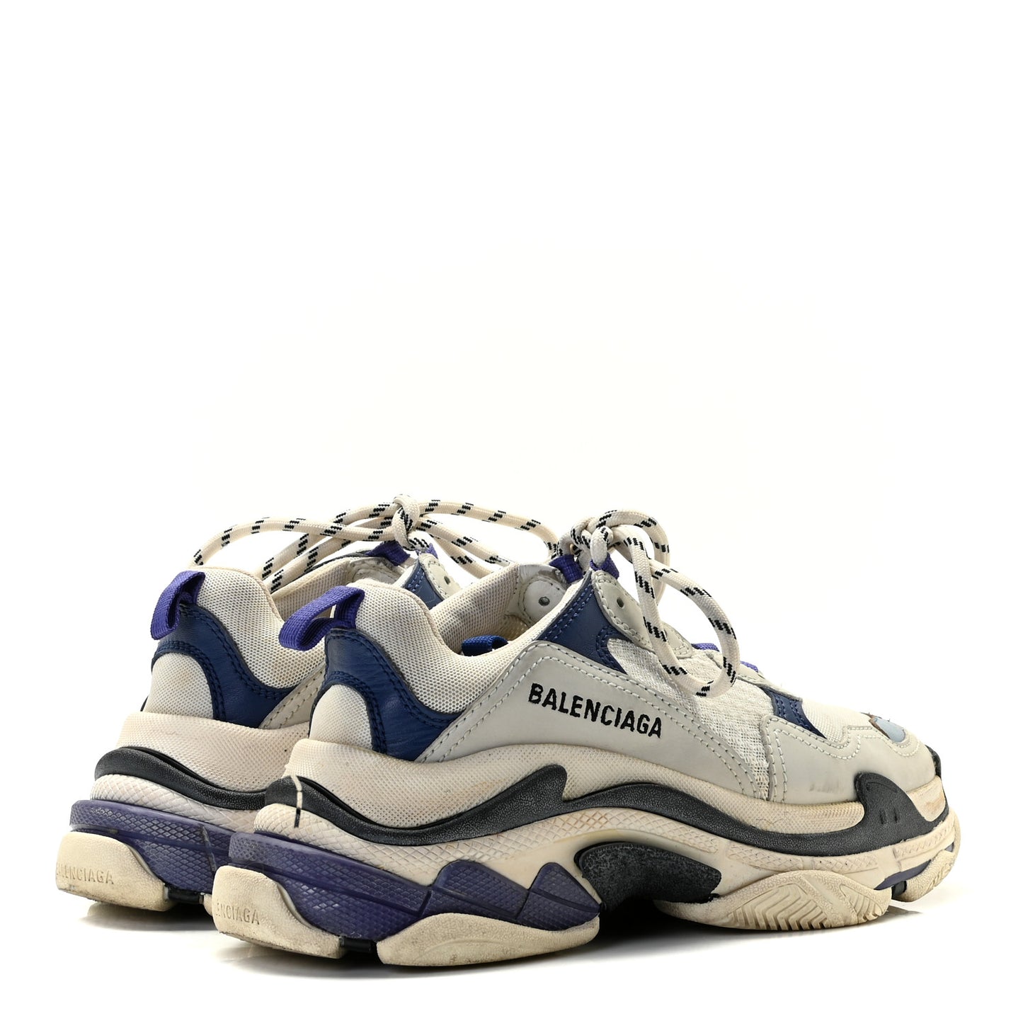 Fabric Mesh Womens Triple S Sneakers 37 White Bleu Violet