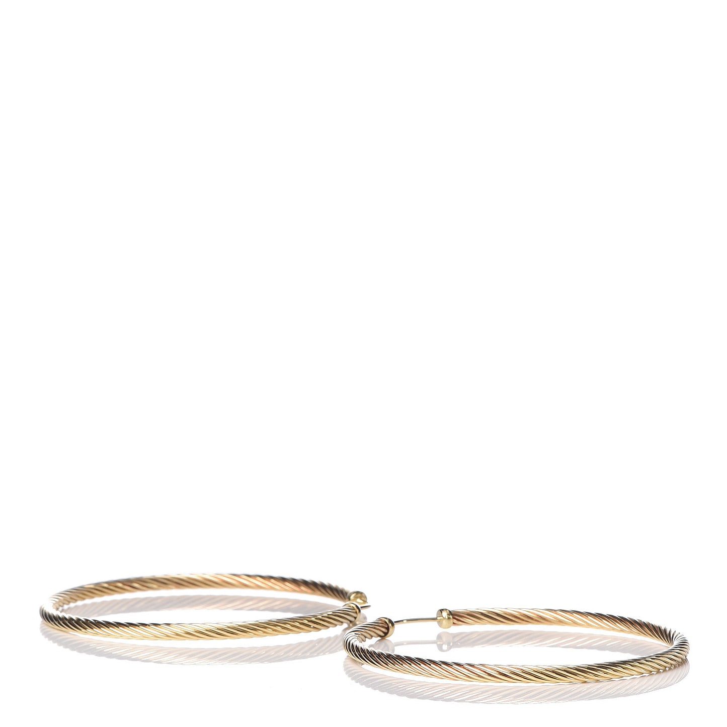 18K Yellow Gold Large Cable Classics Hoop Earrings