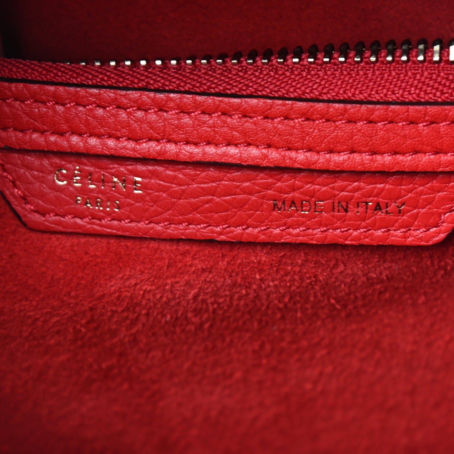 Drummed Calfskin Micro Luggage Red