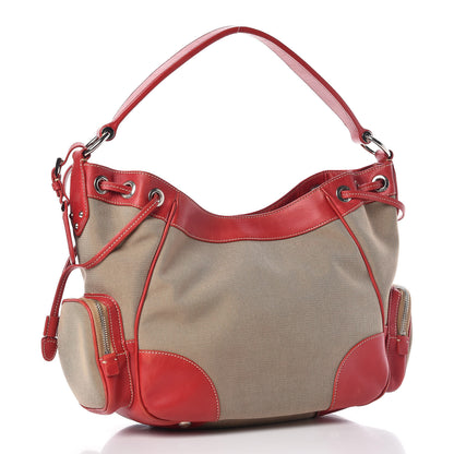 Prada Canvas Shoulder Bag Bag Red 3 of 23
